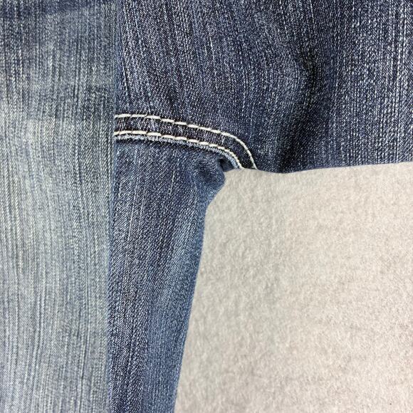 Cato Jeans Women 10 Straight Fading Rhinestones Flat Pocket Bold Topstitch Rodeo - Picture 16 of 16